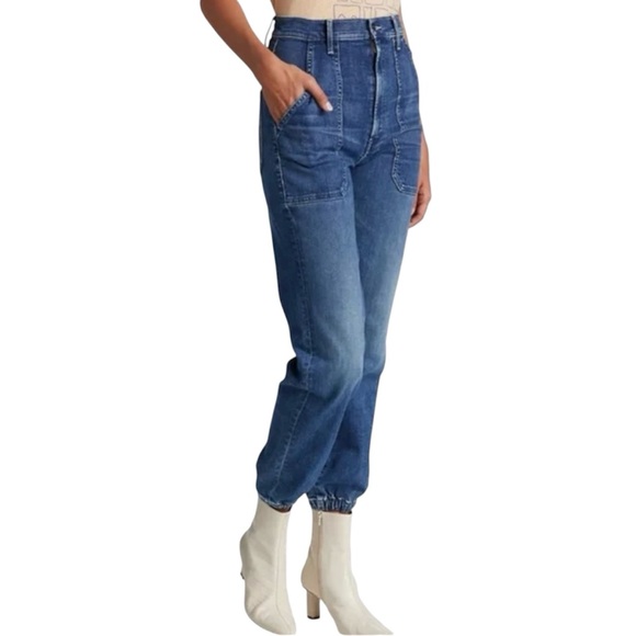 Mother The Wrapper Patch Springy Ankle Jeans In Wish On A Star High Rise, 27 - Picture 2 of 16